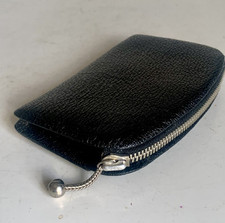 Rarität Leder Portemonnaie Geldbörse schwarz 50er Jahre  Vintage #5