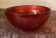 Vintage Glasschale, rot (281)