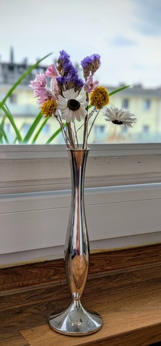 Elegant silberne rosenvase - elegant,