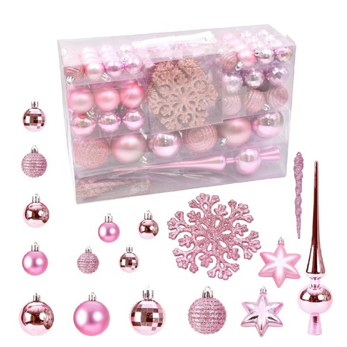 115er rosa set weihnachtskugel - rosa,
