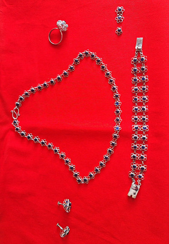 925 silber schmuckset - schmuckset, blumen