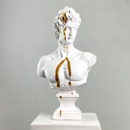 Große david statue gold pop - david,