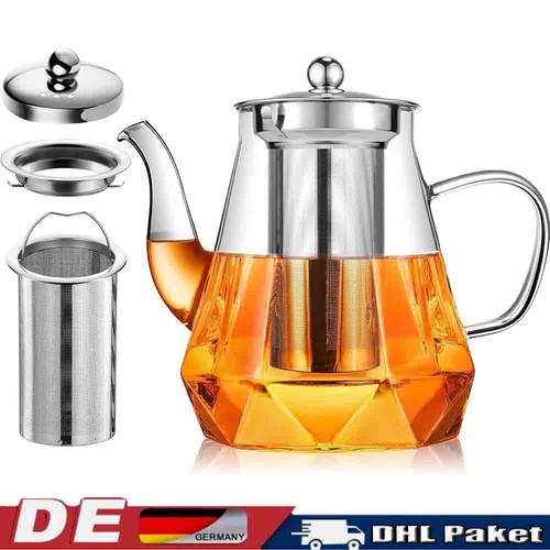 Teekanne glas mit sieb - 1l,