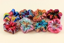 Haargummi Zopfhalter Haarband Scrunchie Schimmernde Regenbogen Ponytail A085