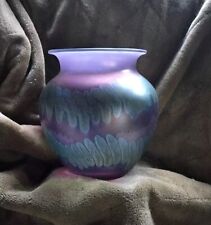 Loetz / Eisch ??? bauchige Vase / Glasvase, irrisierend