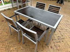 may Gartenmöbel set Aluminium Esstisch und 4 Stühle 
