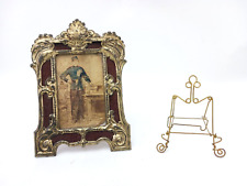  Jugendstil Bilderrahmen Metall  zum Aufstellen 2x Konvolut H. ca. 16 cm, ca. 9