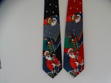 2 Stück Graziano- Krawatten mit lustigen Santa Claus Motiven 100 % Polyester