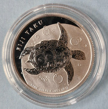 Fiji Fidschi  Fiji Taku Schildkröte 2013  1 $  1/2 Oz. Silber .999  StGlanz
