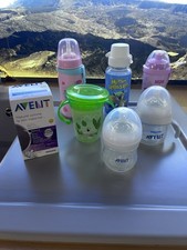 Trinkflaschen Kind/ Baby Trinkflasche mit Strohhalm und Deckel BPA-frei 0-3