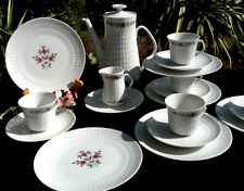 Winterling Marktleuthen Bavaria Rosa Blumen Relief Kaffeeservice für 5 Pers Konv