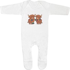 Baby Strampler Jumpsuits / Schlafanzüge "Winter Highland Cows" (SS056866)