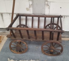 Bollerwagen / Kinderwagen / Transportwagen Holz ca, 1950 100x50 cm Als Deco oder