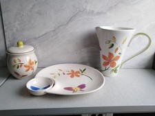 4er Set Tapas Teller Dip Schale Deckeldose Henkelkrug Butterfly Art Collection 
