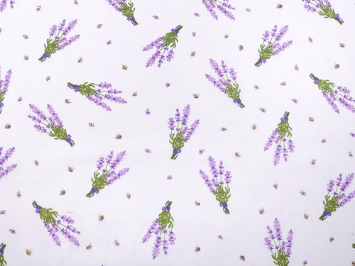 Baumwollstoff lavendel blumen - baumwollstoff,