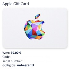 Apple Geschenkkarte 30 € —