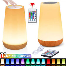 2X Nachtlicht LED Tischlampe RGB Touch Atmosphäre Lampe Dimmbar Nachttischlampe