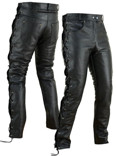 Motorradhose leder schnür - motorradhose,