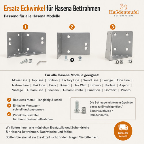 Hasena eckwinkel bettrahmen - hasena,
