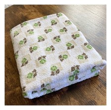 ❤️ OSTALGIE schöner Vorhang-Stoff FROTTEE B 53 x H 138 grün-weiß DDR-Produkt