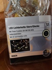 Lichterkette mit Herzglocken 200cm LED Warmweiß Timer Batterie Weihnachten