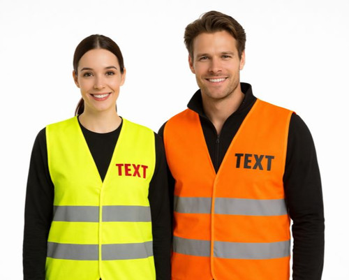 Warnweste mit druck gelb - warnweste,