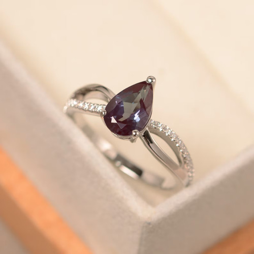Lab alexandrit ring sterling - lab,