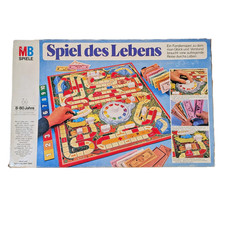 Spiel des Lebens hellblaue Ausgabe groß MB Spiele komplett Vintage Retro 80er