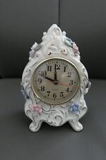 Kaminuhr Keramik Quartz mit Blüten Tischuhr