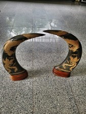 Stoßzahn ca 60cm Deko Figur Skulptur Statue Holz Handarbeit