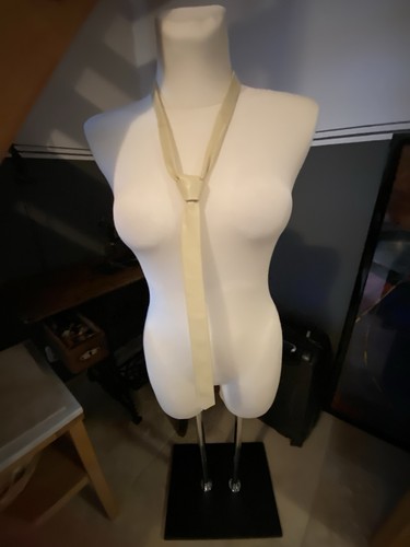 Krawatte leder beige - krawatte,, leder,