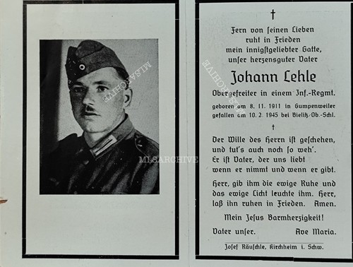 Johann lehle inf regt - johann,