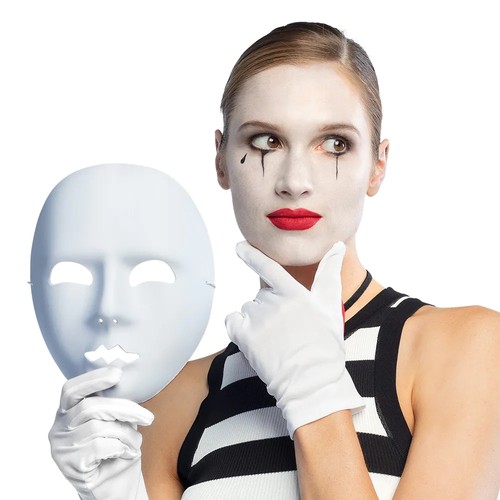 Pantomime maske weiß - pantomime-maske, neutrale
