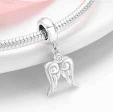 Charm Dangle Flügel Engel 925 Silber Zirkon - Anhänger für Pandora Armband