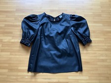 °°°  Damen Bluse Shirt Bluse schwarz Gr. 34 Leder Optik von H & M   °°°