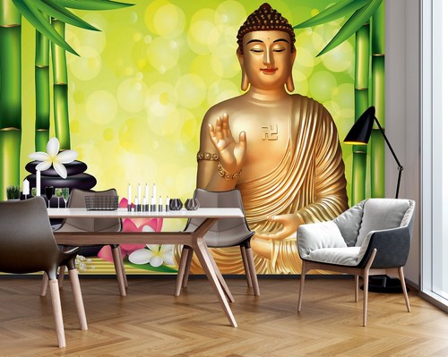 Buddha statue bambus q9876 - buddha,