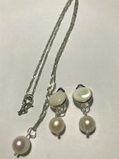 Ohrclips/Kette/Set/Naturzuchtp