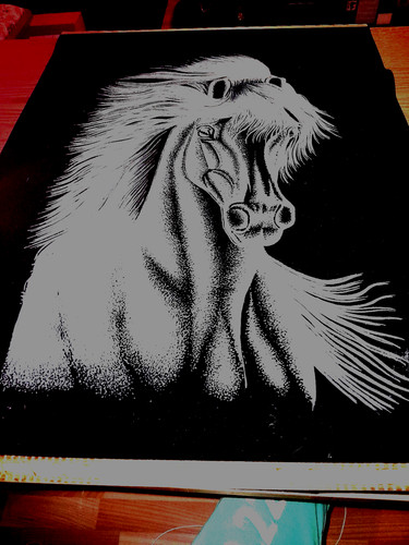 Glitzersamtbild motiv pferd - glitzersamtbild,