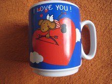 Tasse von W. Steinbeck -  I Love you - Herz mit Maus auf einer Wolke 
