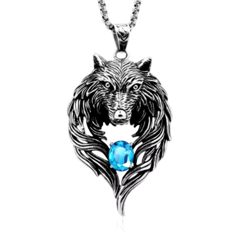 Wolf aquamarin anhänger - aquamarin,