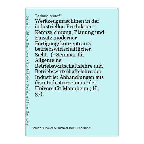 Werkzeugmaschinen der - in,