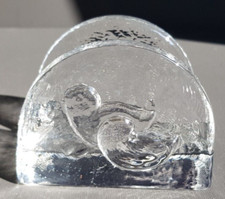 Leonardo Eisglas Serviettenhalter Briefhalter Vögel Küken Ostern 1980er Vintage