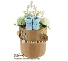 Öko Windeltorte ECO FRIENDLY blue | Baby Geschenk zur Geburt aus Bio-Windeln