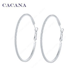 925 Sterling Silber versilbert Ohrringe Kreolen Creolen groß 60 mm runde Form