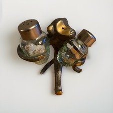 Walter Bosse Affe Salz-und Pfefferstreuer Messing Bronze Originalstreuer