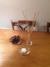 PARTYLITE "Symmetrie" Set Vase, Raumduftölhalter, Teelichtschale - WIE NEU 