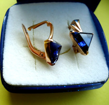 Goldene Ohrringe 585 mit Topas