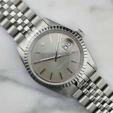 ROLEX Datejust 36 Grey Dial Jubilee Good Condition Stretch Service [REF. 16030]