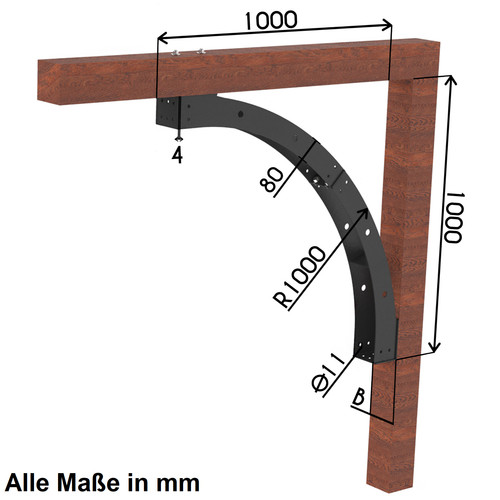 4mm dicke stahl leimholzbogen - dicke,