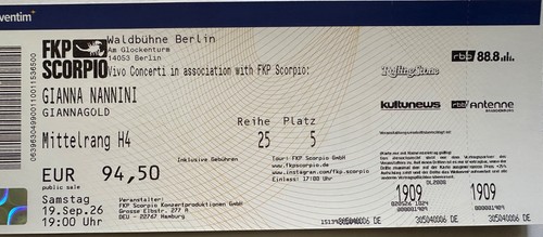 Gianna nannini konzert karte - nannini,